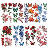 Petal Noir sheet of colorful flowers, roses, butterflies, and leaves