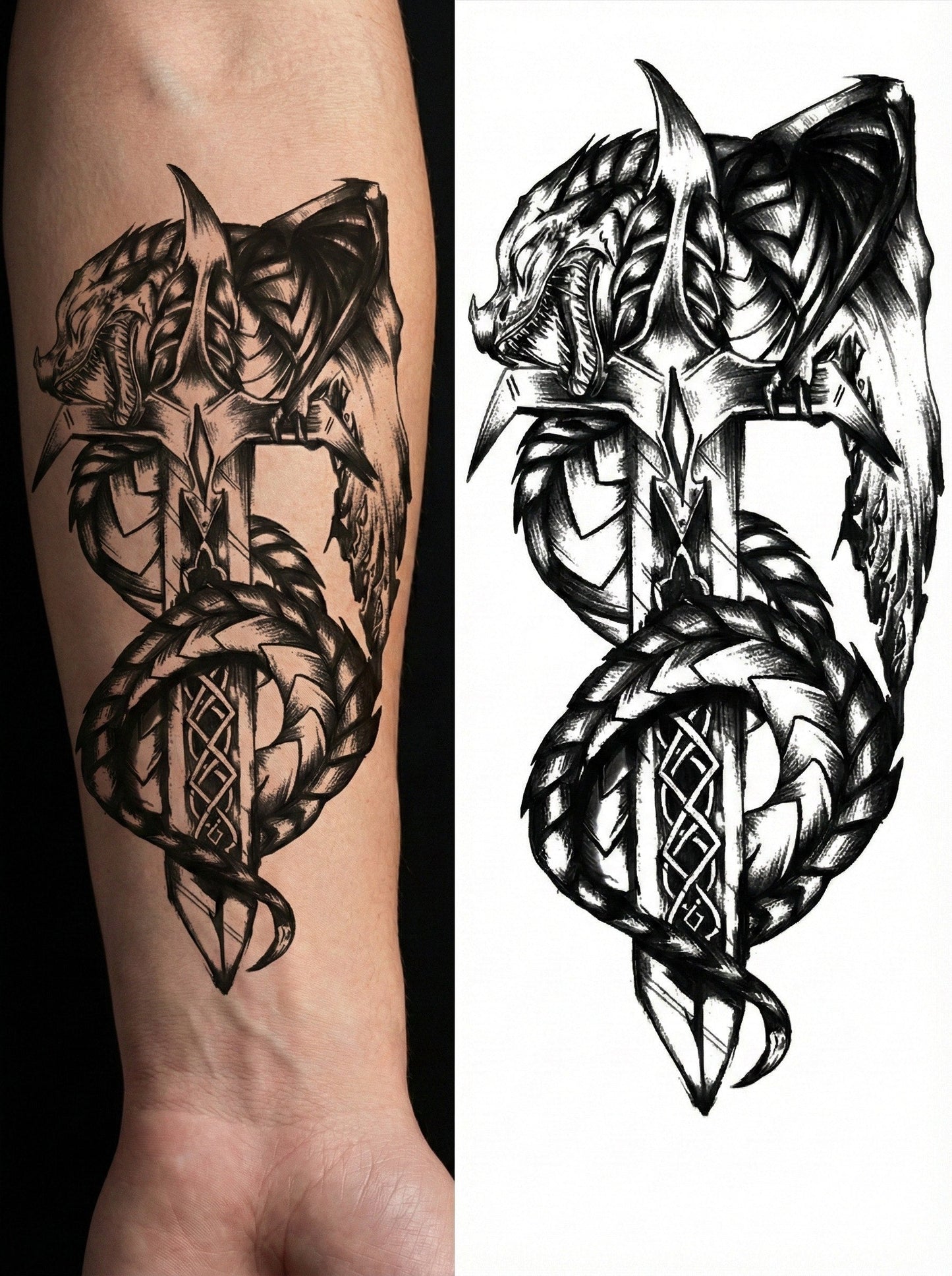 Sword Temporary Tattoo Fake Tattoos