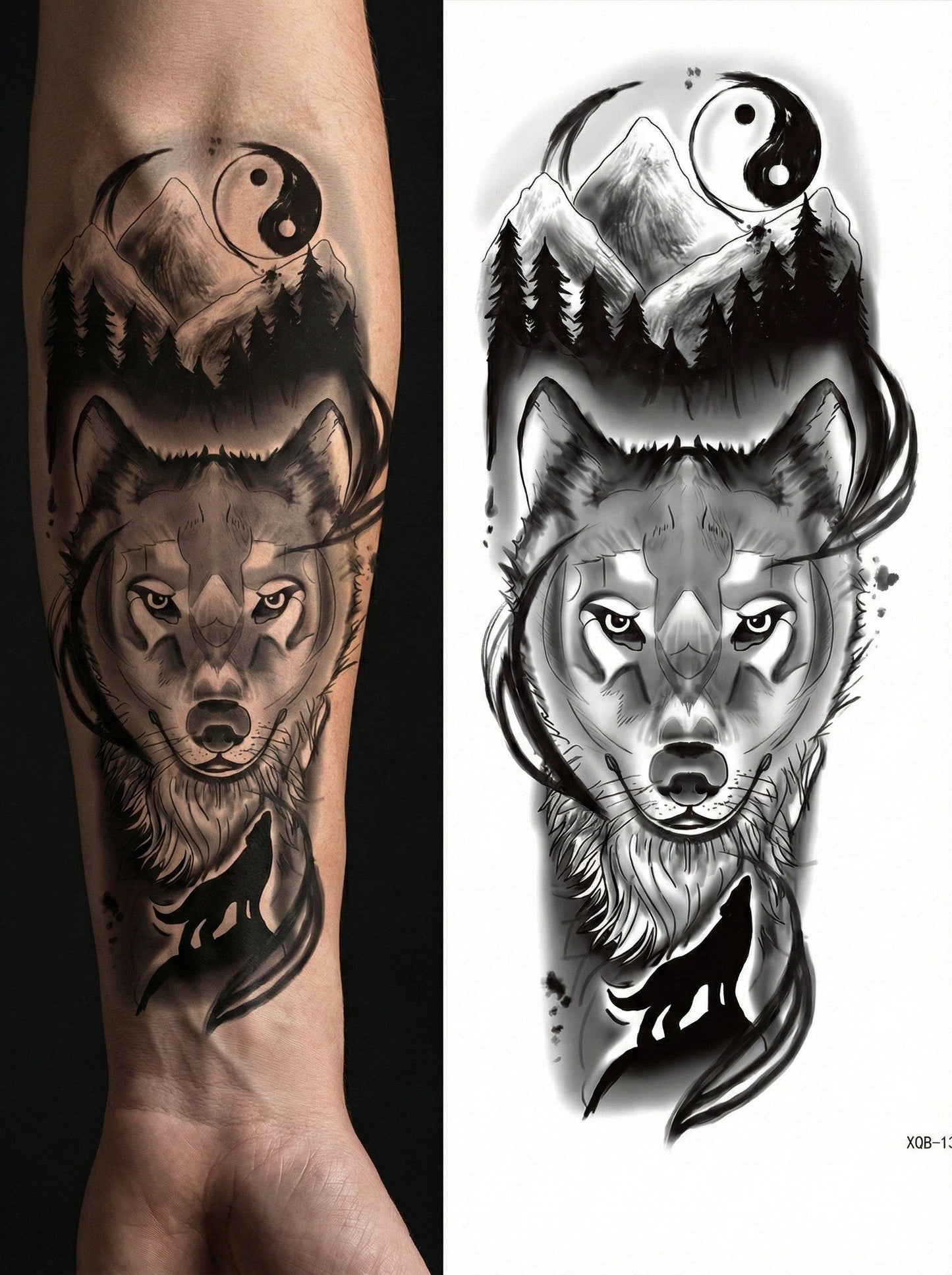 Wolf Temporary Tattoo Fake Tattoos