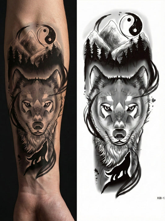 Wolf Temporary Tattoo Fake Tattoos