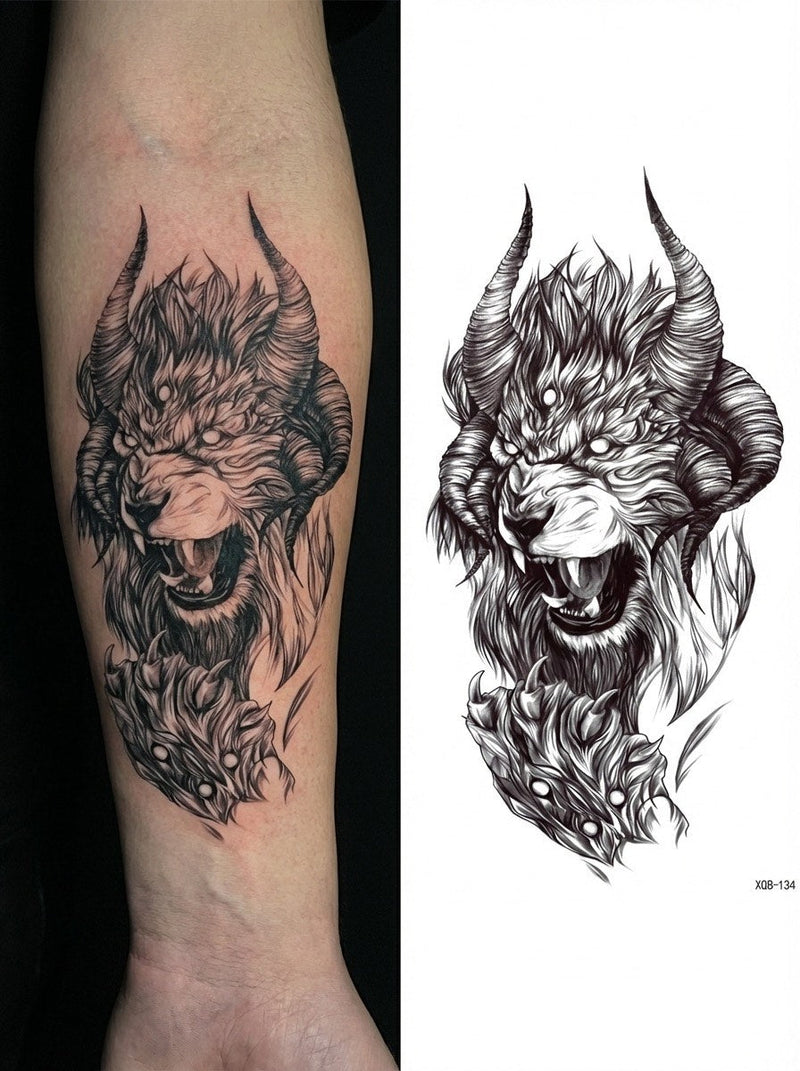 Realistic Scary Temporary Tattoo for Halloween & Parties