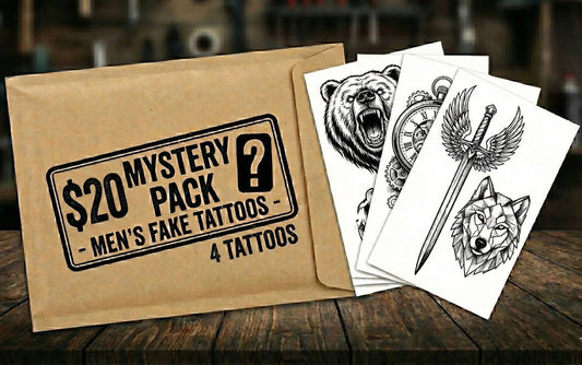 $20 Mystery Ink Pack (4 Tattoos) Fake Tattoos