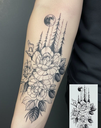 Flower Temporary Tattoo Fake Tattoos
