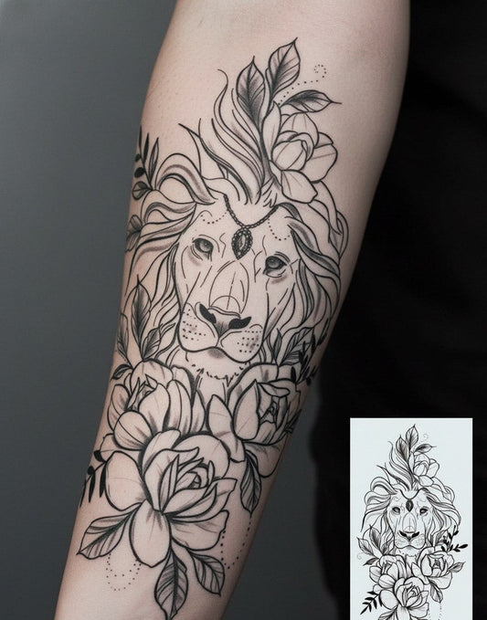Lion Temporary Tattoo FAKE TATTOOS