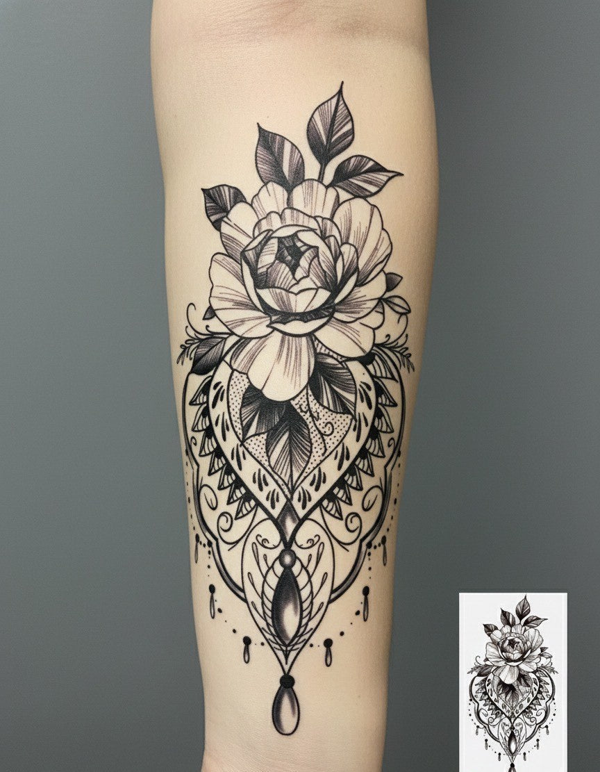 Flower Temporary Tattoo Fake Tattoos