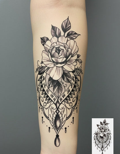Flower Temporary Tattoo Fake Tattoos