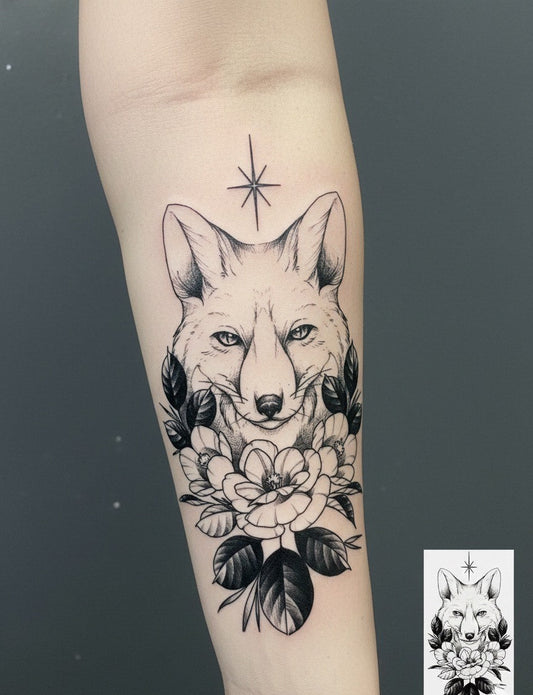 Fox Temporary Tattoo Fake Tattoos