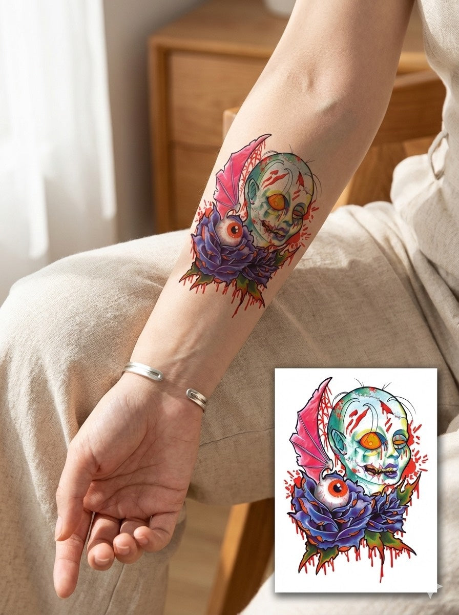 Scary Temporary Tattoo FAKE TATTOOS