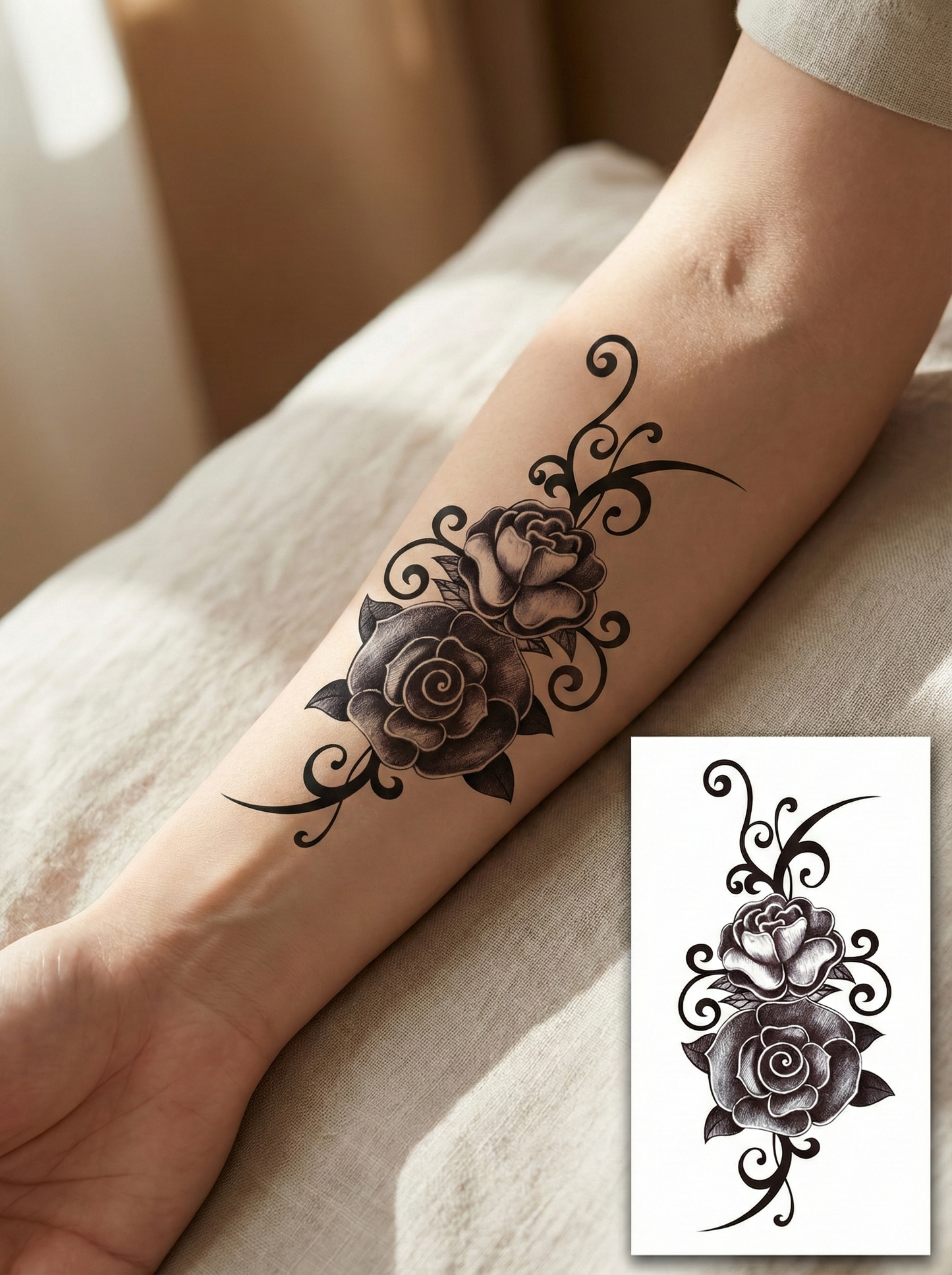 Rose Temporary Tattoo FAKE TATTOOS