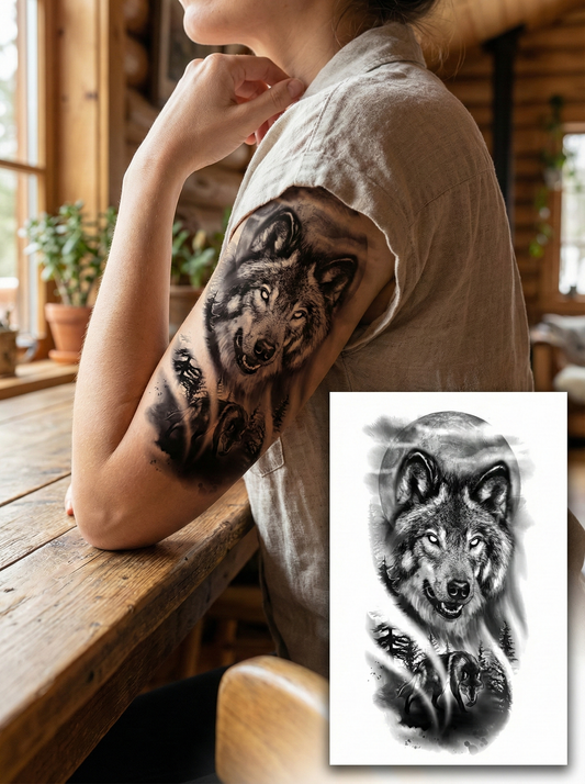 Wolf Temporary Tattoo FAKE TATTOOS