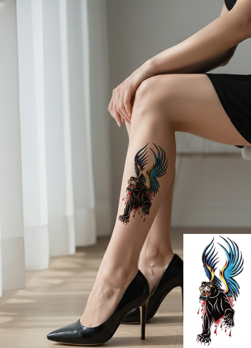 Panther Temporary Tattoo FAKE TATTOOS