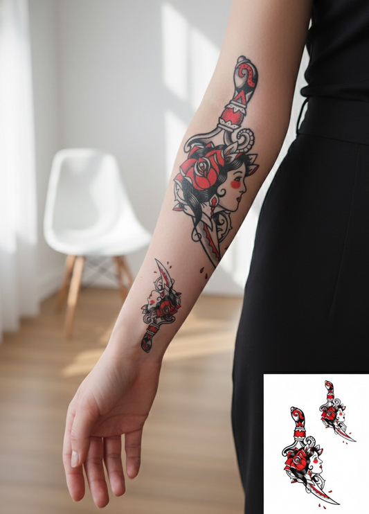 Woman Temporary Tattoo FAKE TATTOOS