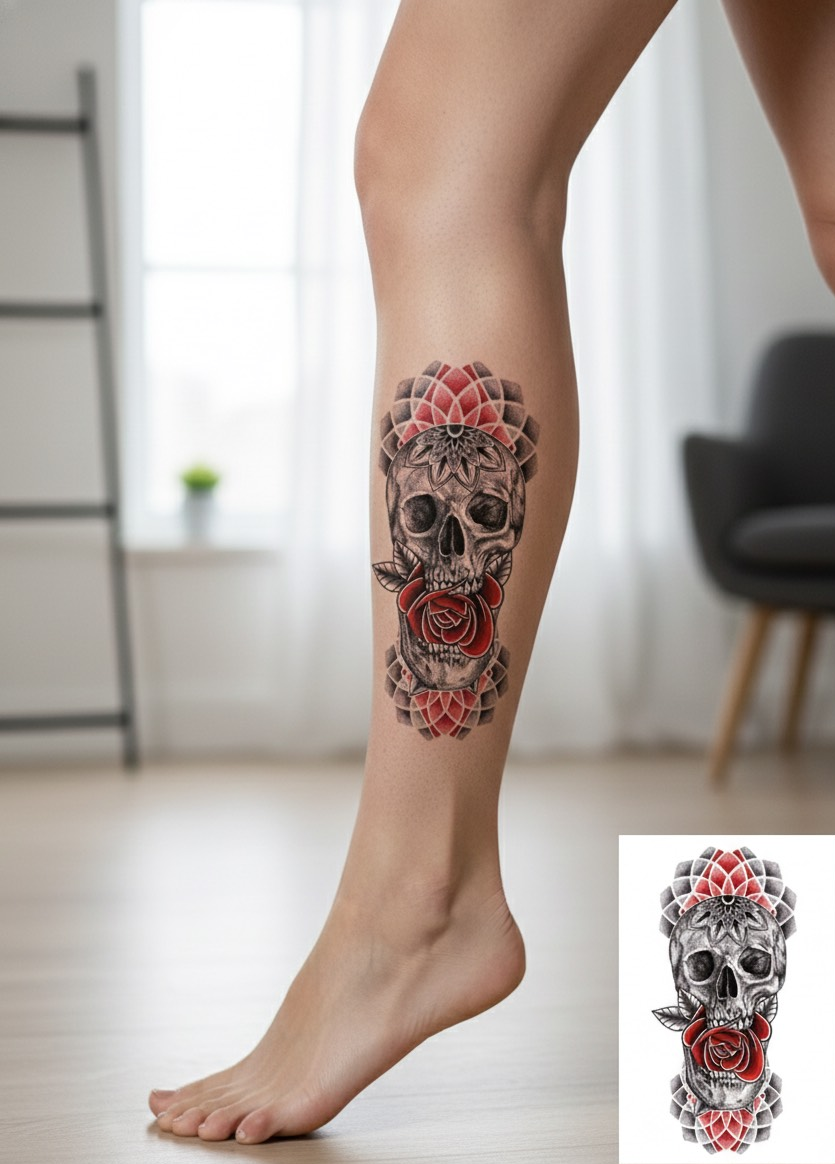 Skull Temporary Tattoo