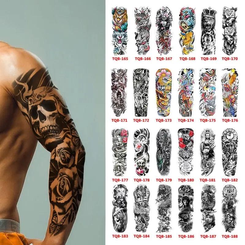 Arm Sleeve Tattoo Snake Owl Bear Maori Waterproof Temporary Tattoo Sticker  Skull | eBay