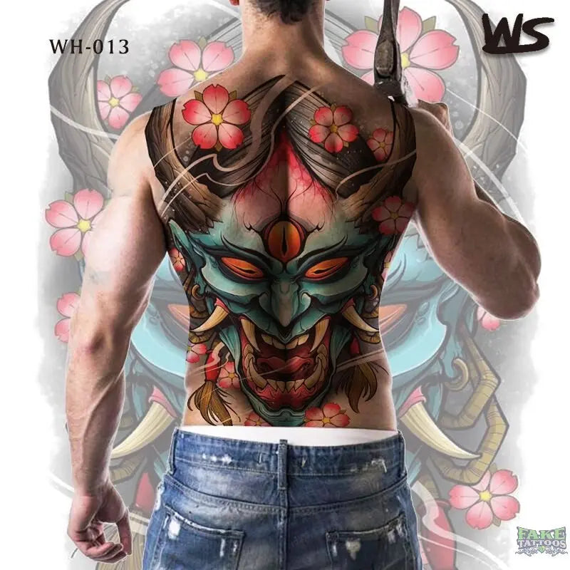 Temporary Fake Tattoos Large Body Back Tattoo Waterproof Sticker Water  Transfer | eBay