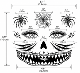 1 feuille de tatouage temporaire réaliste d'Halloween en forme de cœur de Chucky empalé et sanglant, autocollant de faux tatouage réaliste, durable et imperméable