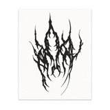Inferno Hand Black Flame black flame hand tattoo design on a white sheet