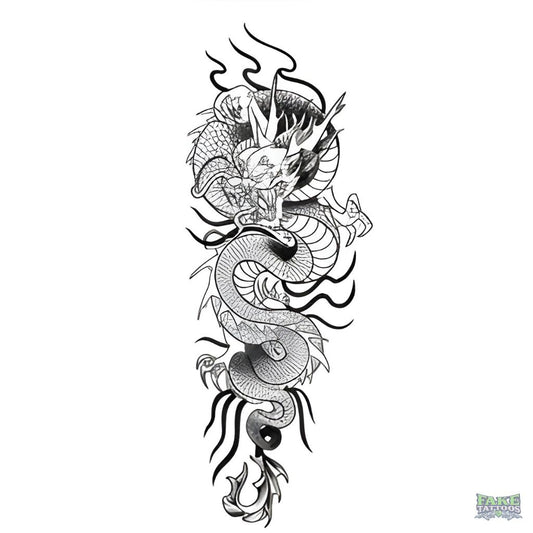 Fierce Dragon Temporary Tattoo FAKE TATTOOS