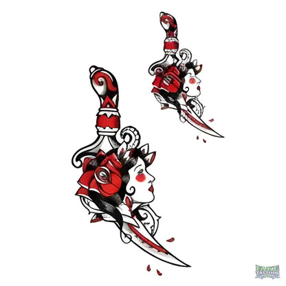 Bold Woman Temporary Tattoo FAKE TATTOOS