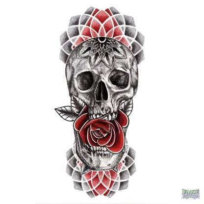 Edgy Realistic Skull Temporary Tattoo FAKE TATTOOS