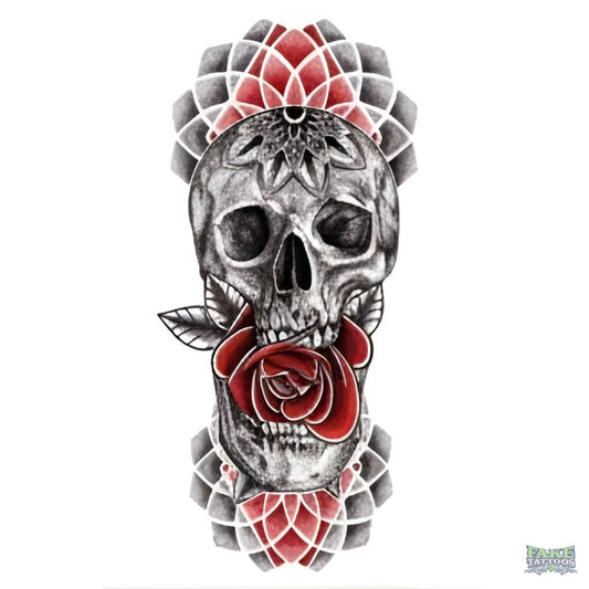 Edgy Realistic Skull Temporary Tattoo FAKE TATTOOS