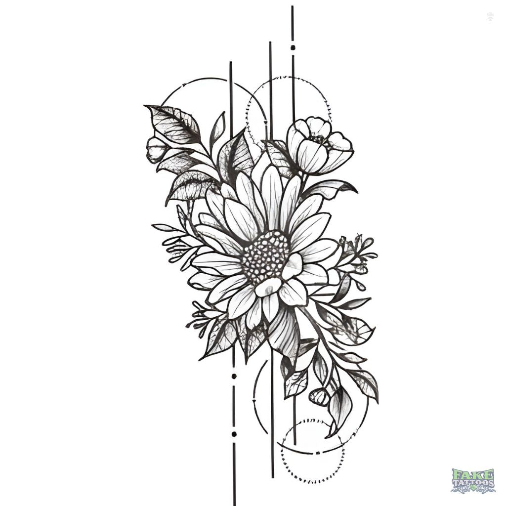 Delicate Flower Temporary Tattoo FAKE TATTOOS