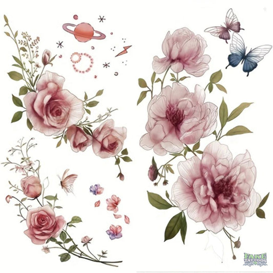 Rose Temporary Tattoo Fake Tattoos