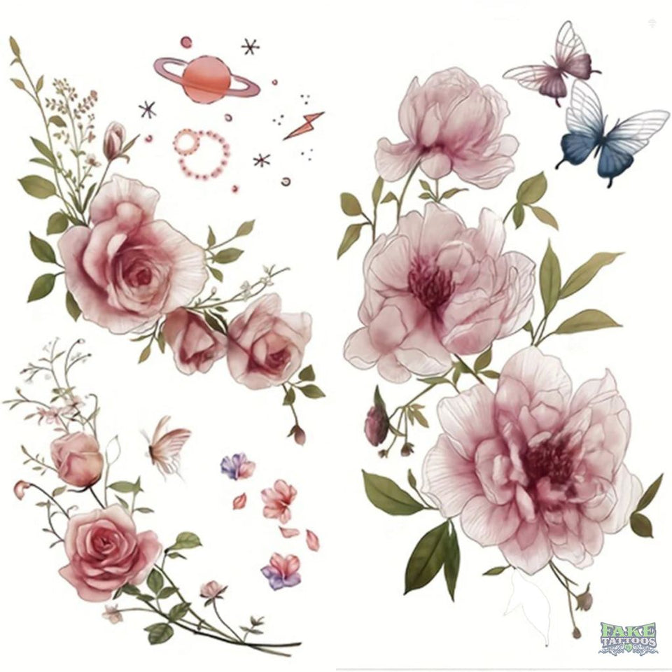 Rose Temporary Tattoo Fake Tattoos