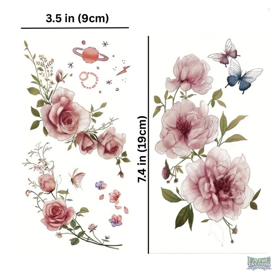 Rose Temporary Tattoo Fake Tattoos