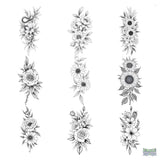 Tulips Flower Temporary Tattoo Set | 9 Tattoos Fake Tattoos