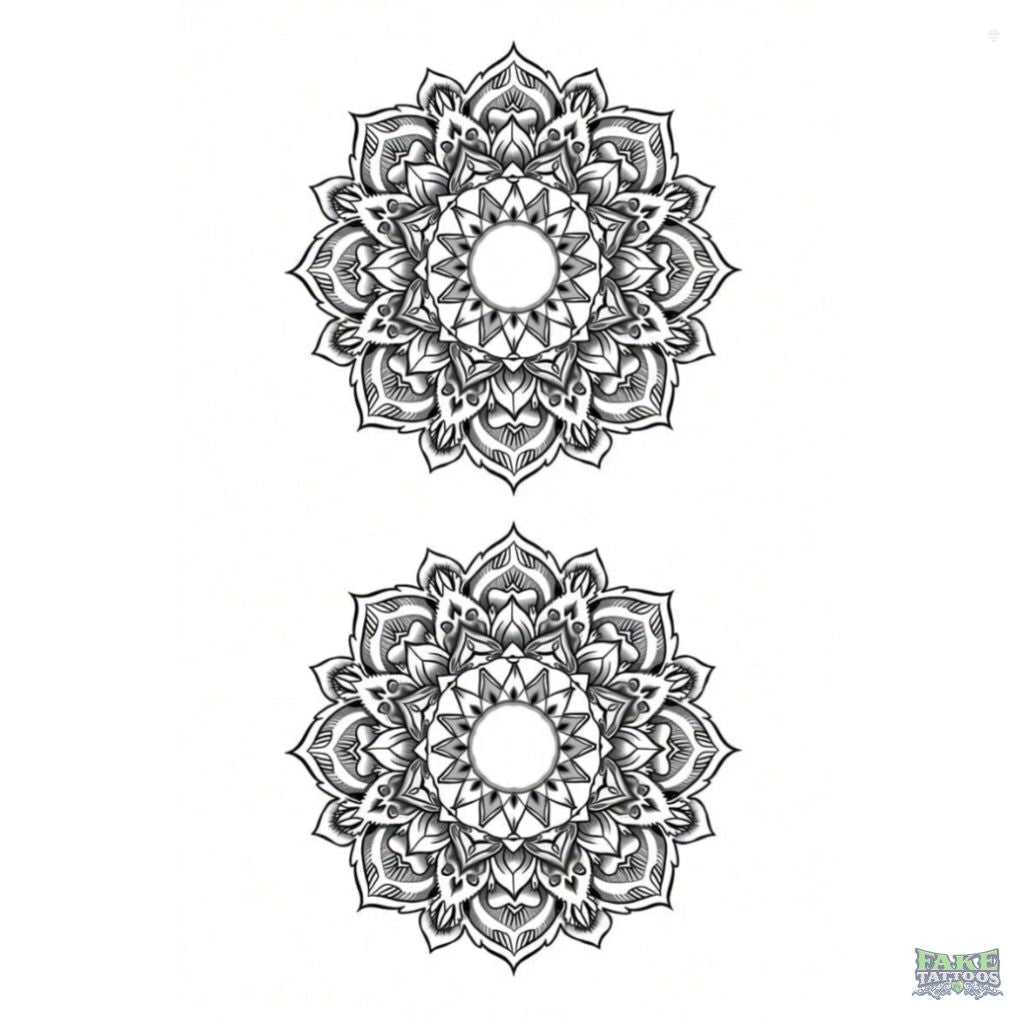 Floral Totem Nipple Temporary Tattoo Set Fake Tattoos