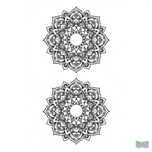 Floral Totem Nipple Temporary Tattoo Set Fake Tattoos