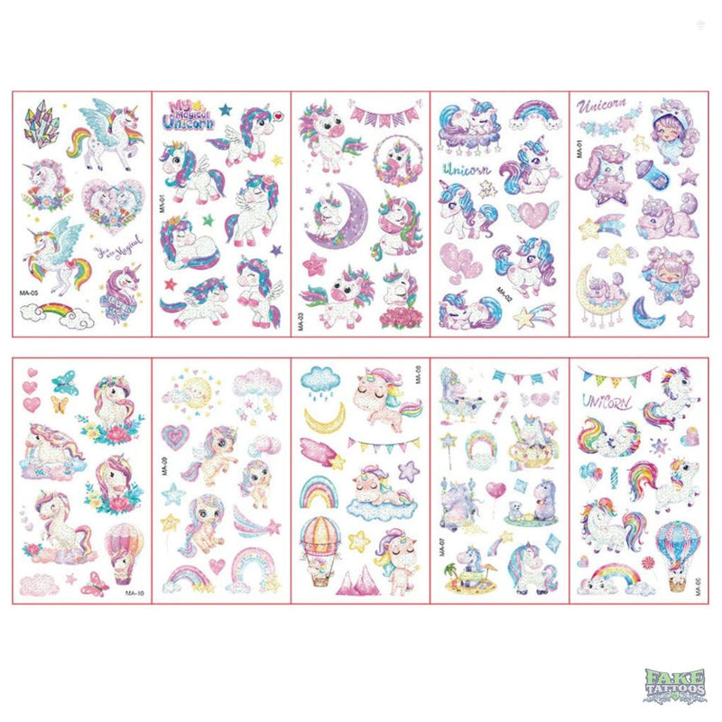 Colorful Tattoo Stickers for Kids | 10 Sets