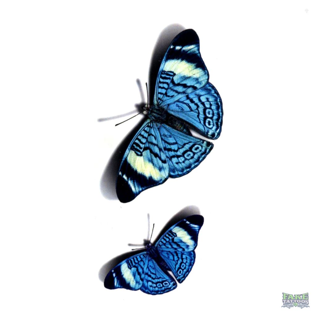 Watercolor Blue Butterfly Waterproof Temporary Tattoo Fake Tattoos