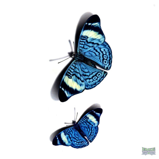 Watercolor Blue Butterfly Waterproof Temporary Tattoo Fake Tattoos