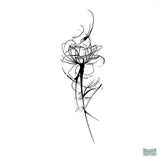 Minimalist Fine Line Lotus Temporary Tattoo Fake Tattoos