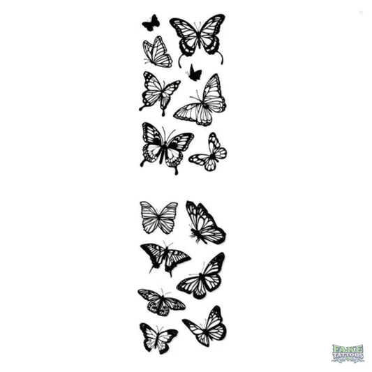 Small Black and White Butterfly Temporary Tattoo Fake Tattoos