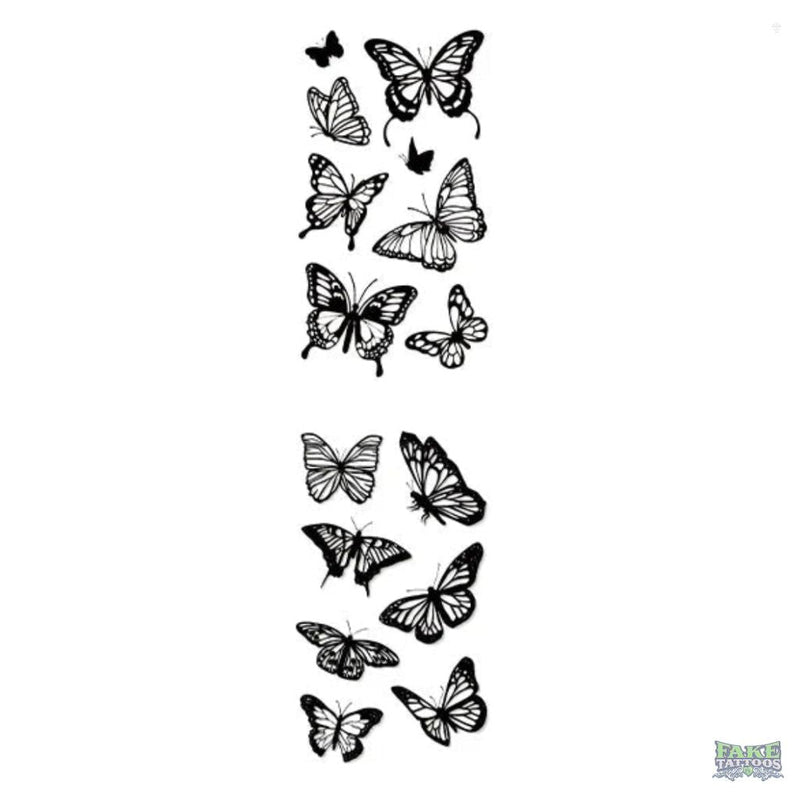 Small Black and White Butterfly Temporary Tattoo