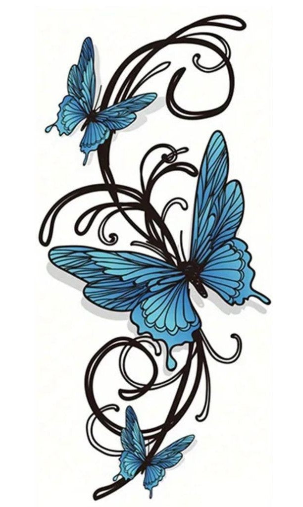 Wings in Bloom Blue & Butterfly
