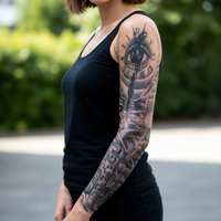 Women's Realistic Maori Totem Full Arm Sleeve Temporary Tattoo Fake Tattoos