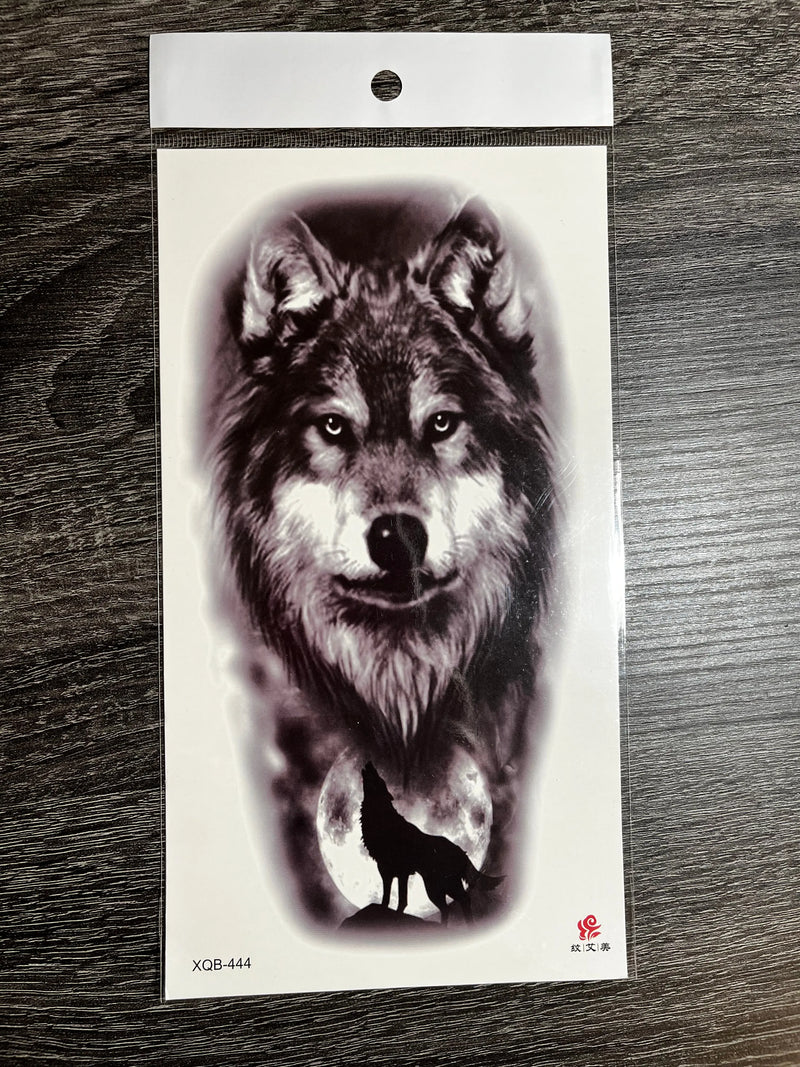 Realistic Black Wolf Temporary Tattoo