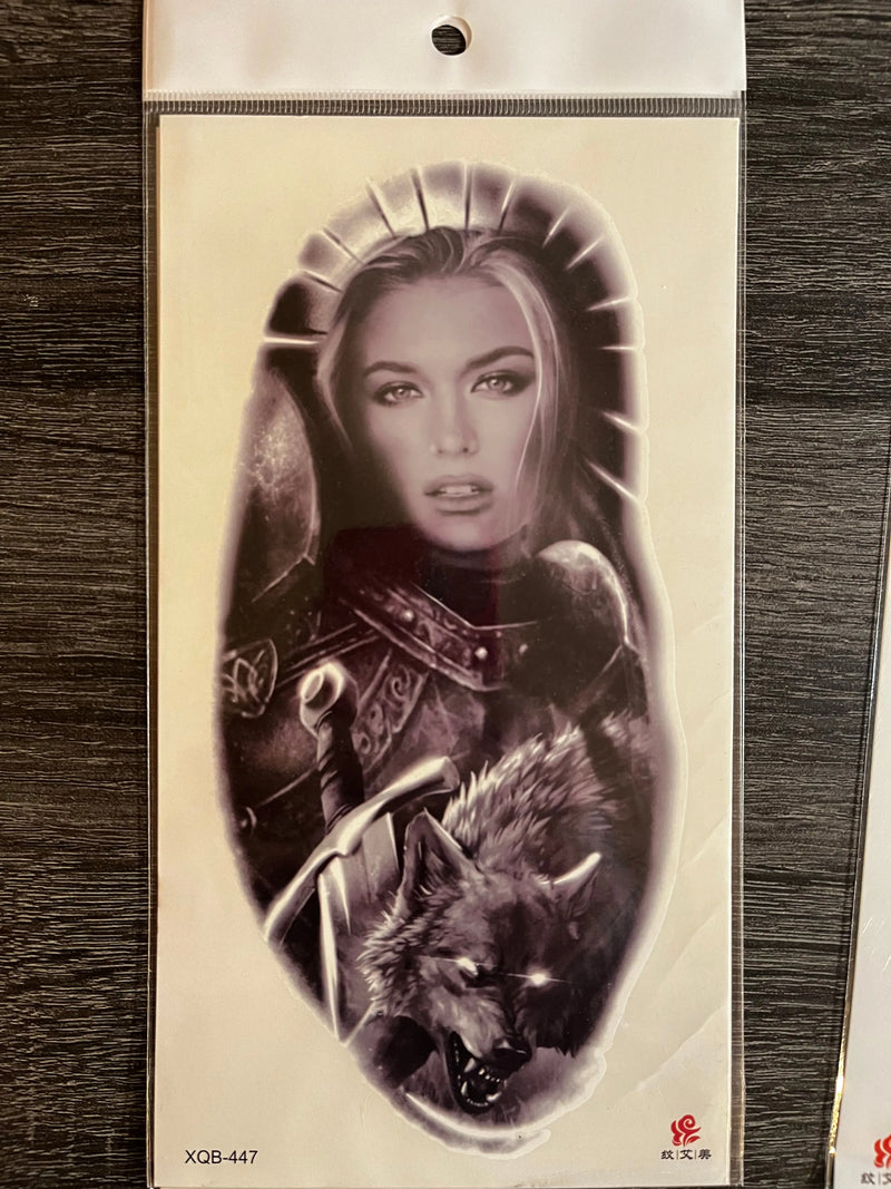 Realistic Black Temporary Tattoos For Women Men Half Arm Sleeve