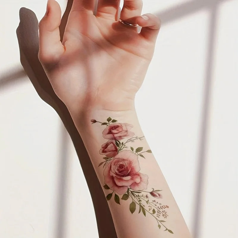 Rose Temporary Tattoo Fake Tattoos