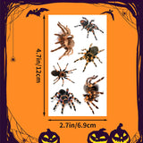 Spider House realistic spider temporary tattoos on a Halloween costume look