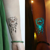 12 Blue Glow-In-The-Dark Butterfly Tattoo Stickers Fake Tattoos