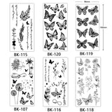 Flower & Rose Temporary Tattoo | 6 Sheets Fake Tattoos