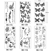 Flower & Rose Temporary Tattoo | 6 Sheets Fake Tattoos