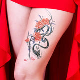 Waterproof Temporary Tattoo Sticker Plum Blossom Dragon Flower Arm Back Thighs Fake Tatto Flash Tatoo Tato for Girl Women Men Fake Tattoos