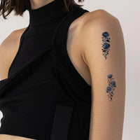 10Pcs/set Colorful Flowers Temporary Tattoo Sticker Waterproof Rose Maple Leaf Art Tattoo Sticker Decoration Party Gift Fake Tattoos