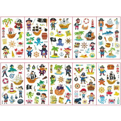 Colorful Tattoo Stickers for Kids | 10 Sets Fake Tattoos